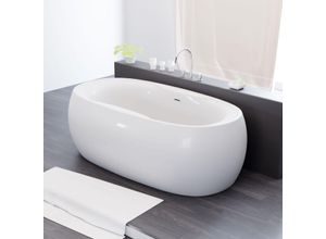 4062048007386 - Freistehende Badewanne Dokos 180cm x 100cm x 60cm Wanne aus Acryl mit Siphon   Ablaufgarnitur in weiß Luxus Badewanne im Nostalgielook - Tronitechnik