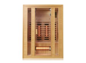 4062048010034 - Tronitechnik® Infrarotkabine Infrarotsauna MANILA 140cm x 100cm inkl 7 Vollspektrumstrahler Farblicht Hemlockholz