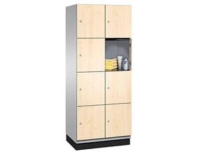 4062084074748 - Schließfachschrank Cambio 45103-22 4500-700 45422-730 Metall 2 Abteile mit 8 Fächern abschließbar 80x198cm (BxH) birke 4062