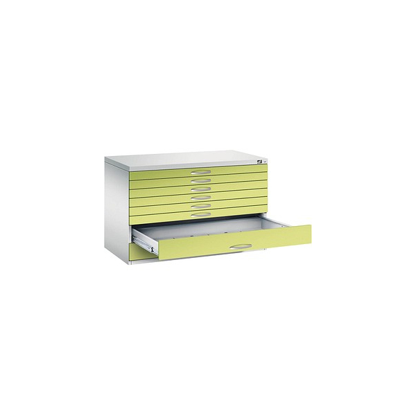 4062084478690 - CP 7100 Planschrank lichtgrau viridingrün 8 Schubladen 1100 x 765 x 760 cm