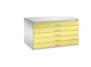 4062084479185 - CP 7200 Planschrank lichtgrau schwefelgelb 5 Schubladen 1350 x 960 x 760 cm