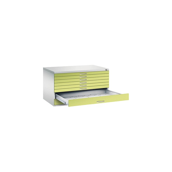 4062084479222 - CP 7200 Planschrank lichtgrau viridingrün 8 Schubladen 1350 x 960 x 760 cm