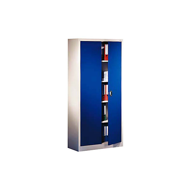 4062084609148 - C+p Möbelsysteme - c+p Büro-Drehtürenschrank Acurado HxBxT 195x93x40cm Lichtgrau Enzianblau - Enzianblau