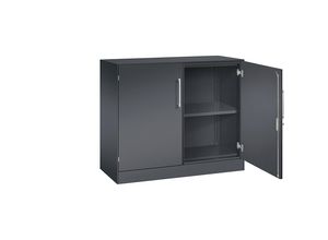 4062084798514 - Flügeltürenschrank ASISTO Höhe 897 mm Breite 1000 mm 1 Fachboden schwarzgrau schwarzgrau