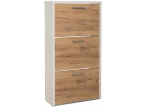 4062088147912 - Honigeiche Weiß Modern - 61x115x25 cm (BxHxT) - - [Sunnythree] - Weiß - Newfurn