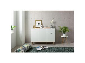 4062088148360 - Newfurn - Weiß Weiß Skandinavisch - 120x85x40 cm (BxHxT) - - [Eliasix] - Weiß