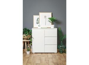 4062088148438 - Newfurn - Weiß weiß Modern - 80x80x40 cm (BxHxT) - - [Nikitathree] - weiß