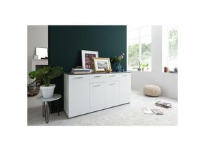 4062088149688 - Weiß Hochglanz Weiß Hochglanz   Beton dunkel Modern - 160x84x40 cm (BxHxT) - - [Jaimethree] - Weiß Hochglanz   Beton dunkel - Newfurn