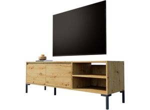 4062088181015 - Newfurn - tv Lowboard Wildeiche Artisan Eiche tv Schrank Modern Vintage - 150x49x40 cm (BxHxT) - Fernsehtisch tv Board Rack - [Savagesix] Wohnzimmer