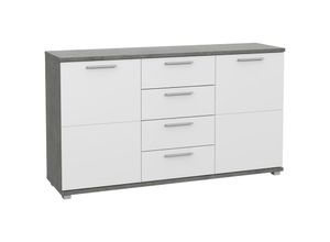 4062088226402 - Newfurn - Sideboard Betonoptik Betonoptik Kommode Modern Industrial - 1495x844x40 cm (BxHxT) - Highboard Anrichte - [Joamtwo] Wohnzimmer Wohnstube