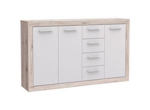 4062088226754 - Newfurn Kommode Sandeiche Sandeiche Sideboard Modern - 1524x918x338 cm (BxHxT) - Highboard Anrichte - [Toshiothree] Wohnzimmer Wohnstube Büro