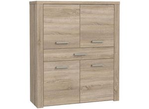 4062088226914 - Newfurn - Highboard Sonoma Eiche Sonoma Eiche Kommode Modern - 1163x1375x413 cm (BxHxT) - Sideboard Regal Anrichte - [Cosimathree] Wohnzimmer