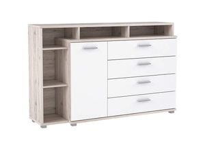 4062088227027 - Newfurn - Kommode Sandeiche Sandeiche Sideboard Modern Industrial - 1531x982x415 cm (BxHxT) - Highboard Anrichte - [Benatwo] Wohnzimmer Wohnstube