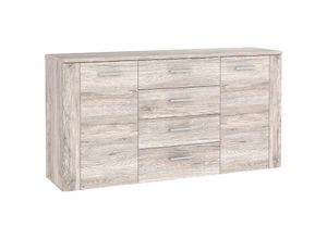 4062088227188 - Newfurn - Sideboard Sandeiche Sandeiche Kommode Modern Industrial - 1596x824x416 cm (BxHxT) - Highboard Anrichte Tisch - [Rylietwo] Wohnzimmer