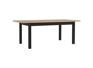 4062088227256 - Esstisch Sonoma Eiche und Schwarz Sonoma Eiche und Schwarz Ausziehbar Modern Industrial - 1604x766x90 cm (BxHxT) - Tisch Eszimmertisch Küchentisch