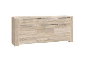 4062088227508 - Newfurn - Sideboard Sonoma Eiche Sonoma Eiche Kommode Modern - 1884x832x50 cm (BxHxT) - Highboard Anrichte - [Natarathree] Wohnzimmer Wohnstube