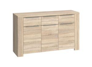 4062088227522 - Sideboard Sonoma Eiche Sonoma Eiche Kommode Modern - 1438x866x413 cm (BxHxT) - Highboard Anrichte - [Natarafive] Wohnzimmer Wohnstube - Sonoma