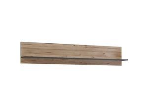 4062088228239 - Newfurn Wandboard Grau und Planked Eiche Grau und Planked Eiche Wandregal Modern - 1498x285x215 cm (BxHxT) - Bücherregal Hängeregal Wandpaneel