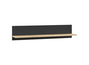 4062088228376 - Newfurn Wandboard Schwarz und Artisan Eiche Schwarz und Artisan Eiche Wandregal Modern Industrial - 120x256x229 cm (BxHxT) - Bücherregal Hängeregal