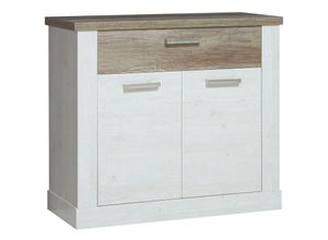 4062088228642 - Newfurn - Sideboard Pinie Weiß Pinie Weiß Kommode Modern - 101x903x413 cm (BxHxT) - Highboard Anrichte - [Cobyone] Wohnzimmer Wohnstube - Pinie