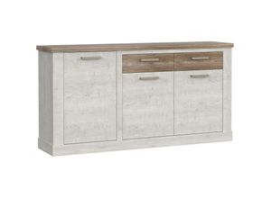 4062088228666 - Newfurn Sideboard Pinie Weiß Pinie Weiß Kommode Modern - 1722x903x413 cm (BxHxT) - Highboard Anrichte - [Cobythree] Wohnzimmer Wohnstube - Pinie