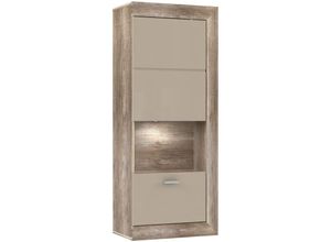 4062088229274 - Newfurn - Hängeschrank Eiche Antik Eiche Antik Hängevitrine Modern - 53x132x328 cm (BxHxT) - Wandschrank - [Zianathree] Wohnzimmer Wohnstube Büro