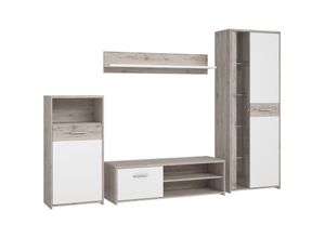 4062088229359 - Wohnwand Sandeiche Sandeiche Anbauwand Modern - 266x1829x414 cm (BxHxT) - Schrankwand - [Ragitaone] Wohnzimmer Wohnstube - Sandeiche - Newfurn