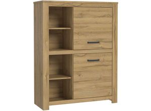 4062088229397 - Newfurn - Highboard Alteiche Alteiche Kommode Modern - 1117x1437x422 cm (BxHxT) - Sideboard Regal Anrichte - [Omarthree] Wohnzimmer Wohnstube