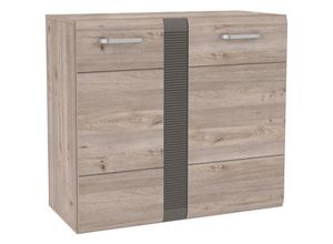 4062088230935 - Newfurn - Sideboard Nelson Eiche Nelson Eiche Sideboard Modern - 899x817x411 cm (BxHxT) - Highboard Anrichte - [Kerrytwo] Wohnzimmer Wohnstube