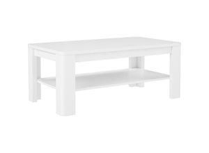 4062088231062 - Newfurn - Couchtisch Weiß Weiß Wohnzimmertisch Modern - 110x45x60 cm (BxHxT) - Sofatisch Ablagetisch Tisch - [Howellone] Wohnzimmer Wohnstube Büro