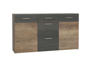 4062088231437 - Newfurn - Highboard Eiche Antik Eiche Antik Kommode Modern - 1796x1009x41 cm (BxHxT) - Sideboard Regal Anrichte - [Aktintwo] Wohnzimmer Wohnstube