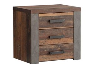 4062088231499 - Newfurn Kommode Old Wood Vintage und Betonoptik Old Wood Vintage und Betonoptik Sideboard Modern Industrial - 566x543x413 cm (BxHxT) - Barkommode