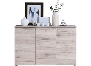 4062088231697 - Kommode Sandeiche Sandeiche Sideboard Modern - 120x85x415 cm (BxHxT) - Barkommode Highboard - [Demmyone] Wohnzimmer Wohnstube Büro - Sandeiche