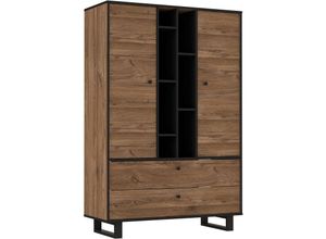 4062088233820 - Sideboard Colonial Eiche und Schwarz Colonial Eiche und Schwarz Sideboard Modern - 1049x157x42 cm (BxHxT) - Highboard Anrichte - [Lusinafive]