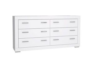 4062088233912 - Sideboard Weiß Weiß Sideboard Modern - 1754x865x414 cm (BxHxT) - Highboard Anrichte - [Jaminathree] Wohnzimmer Wohnstube Büro - Weiß - Newfurn