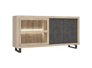 4062088234094 - Newfurn - Kommode Sonoma Eiche Sonoma Eiche Sideboard Modern - 1796x88x413 cm (BxHxT) - Barkommode Highboard - [Nunotwo] Wohnzimmer Wohnstube Büro