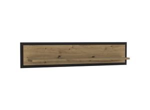 4062088234889 - Wandboard Artisan Eiche und schwarze Eiche Artisan Eiche und schwarze Eiche Wandregal Modern - 140x296x234 cm (BxHxT) - Bücherregal Hängeregal