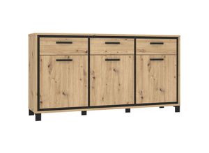 4062088234933 - Newfurn - Kommode Artisan Eiche und schwarze Eiche Artisan Eiche und schwarze Eiche Sideboard Modern - 1784x941x415 cm (BxHxT) - Barkommode