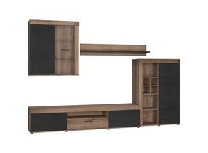 4062088235091 - Wohnwand Schlammeiche Schlammeiche Anbauwand Modern - 300x2009x41 cm (BxHxT) - Schrankwand - [Kelseyone] Wohnzimmer Wohnstube Büro - Schlammeiche