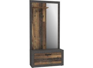 4062088235305 - Newfurn - Garderobe Betonoptik Betonoptik Garderoben Set Modern - 933x1909x338 cm (BxHxT) - Flurmöbel Kompaktgarderobe - [Finotwo] Flur Diele