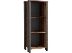 4062088235787 - Regal Betonoptik Dunkelgrau Old Wood Bücherregal Industrial Modern - 47x1151x416 cm (BxHxT) - Standregal Schrank - [Filiasix] Büro Arbeitszimmer