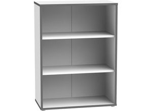 4062088235954 - Newfurn Regal Grau Weiß Bücherregal Modern - 845x1151x415 cm (BxHxT) - Standregal Schrank - [Nevillenine] Büro Arbeitszimmer Wohnzimmer - Weiß