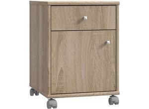 4062088236036 - Newfurn - Rollcontainer 0 Sonoma Eiche Bürocontainer Modern - 386x541x42 cm (BxHxT) - Beistellcontainer Rollschrank Schubladenkommode - [Albusone]