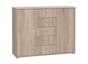 4062088236104 - Newfurn Kommode 0 Sonoma Eiche Sideboard Modern - 1088x855x348 cm (BxHxT) - Highboard Anrichte - [Albuseight] Büro Arbeitszimmer Wohnzimmer