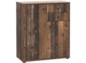 4062088236289 - Newfurn Kommode 0 Old Wood Sideboard Modern - 737x855x348 cm (BxHxT) - Highboard Anrichte - [Dudleyeight] Büro Arbeitszimmer Wohnzimmer - Old Wood