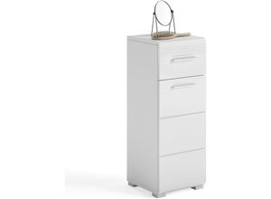 4062088237934 - Newfurn - Kommode 0 Weiß Hochglanz Badschrank Modern - 30x80x31 cm (BxHxT) - Standschrank Badezimmermöbel - [Floydone] Bad Badezimmer - Weiß