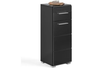 4062088237996 - Newfurn - Kommode 0 Schwarz Hochglanz Badschrank Modern - 30x80x31 cm (BxHxT) - Standschrank Badezimmermöbel - [Eleanoone] Bad Badezimmer - Schwarz