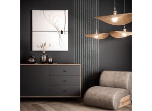 4062088245342 - Tapete Schwarz Vliestapete Paneel - Holztapete Skandi Anthrazit Grau Holz Lamellen Holzwand Modern Lamellenwand - Barcley Black Paneel - Newroom