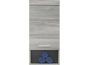 4062088249630 - Newfurn - Hängeschrank Rauchsilber nb Rauchsilber nb Wandschrank Modern Elegant - 37x79x24 cm (BxHxT) - Badschrank - [Celestiafive] Bad Badezimmer