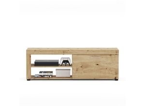 4062088301673 - Tv Lowboard Artisan Eiche nb Artisan Eiche nb tv Schrank Modern Elegant - 139x47x40 cm (BxHxT) - Fernsehtisch tv Board Rack - [Follytwo] Wohnzimmer